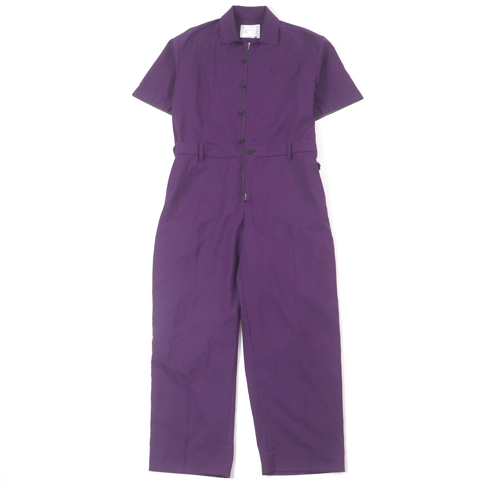 良品□Sacai サカイ 22AW 22-020669M Suiting Jumpsuits ロゴボタン 
