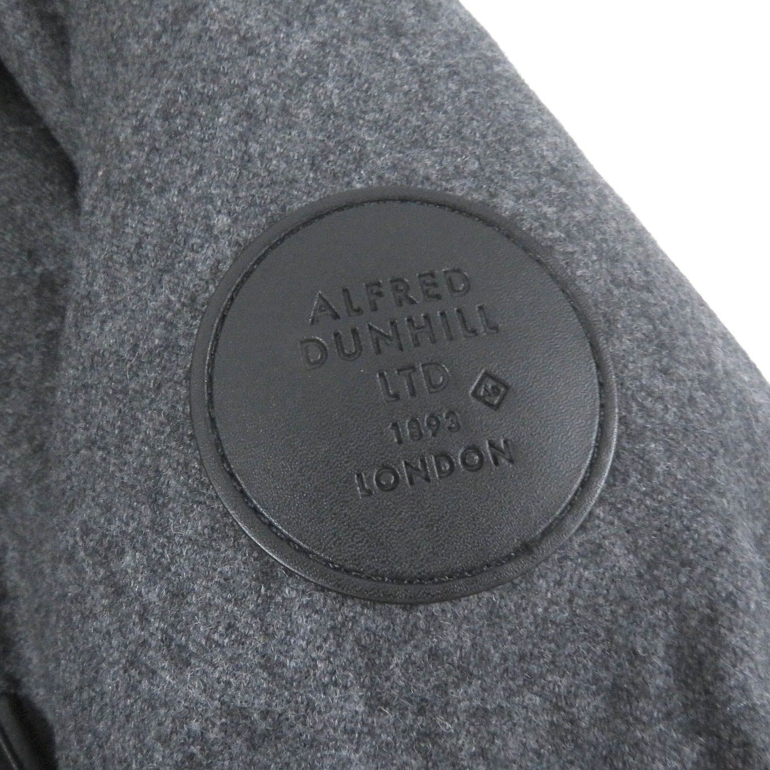 極美品□Dunhill ダンヒル ウール カシミヤ ロゴパッチ ラクーンファー 