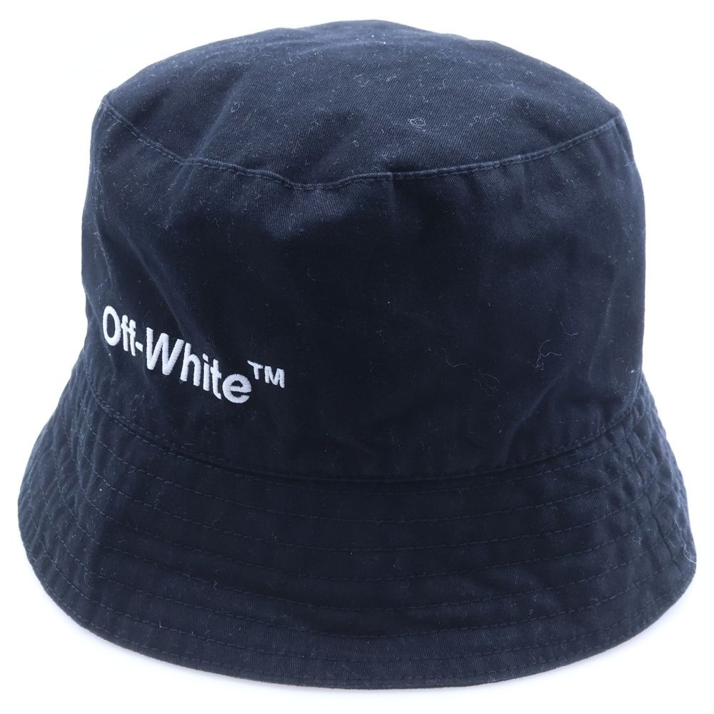 OFF-WHITE (オフホワイト) ロゴバケットハット ブラック - メルカリ