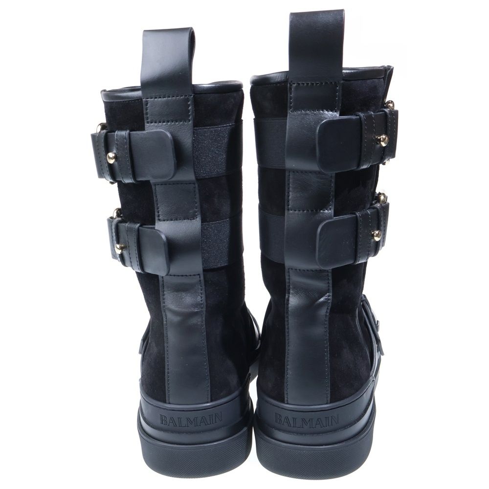 BALMAIN (バルマン) 17AW バックル付き スエード ロングブーツ