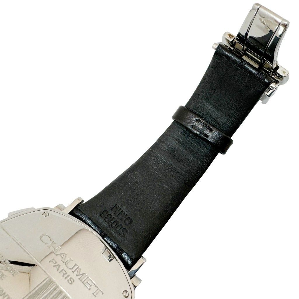  ショーメ CHAUMET ダンディ W11290-30A クロノグラフ メンズ腕時計 自動巻き ブラック文字盤 Aランク ブラック系 自動巻き時計 腕時計(アナログ)