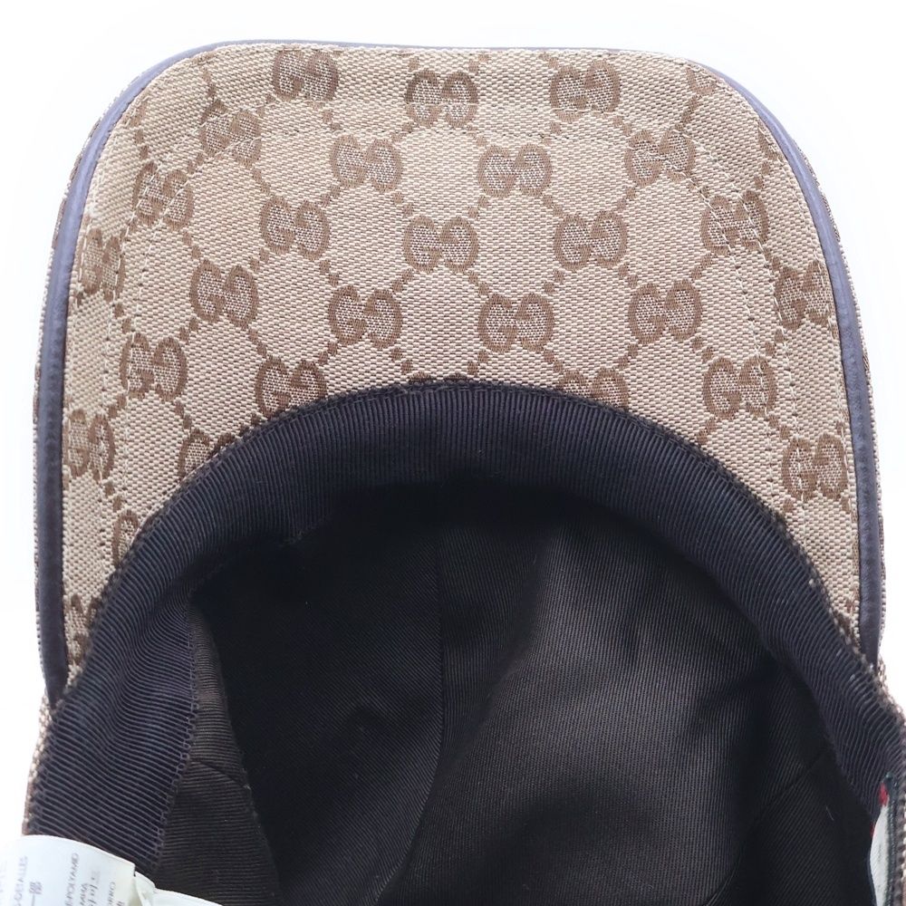 GUCCI (グッチ) GGキャンバス シェリーライン キャップ 帽子 ベージュ 