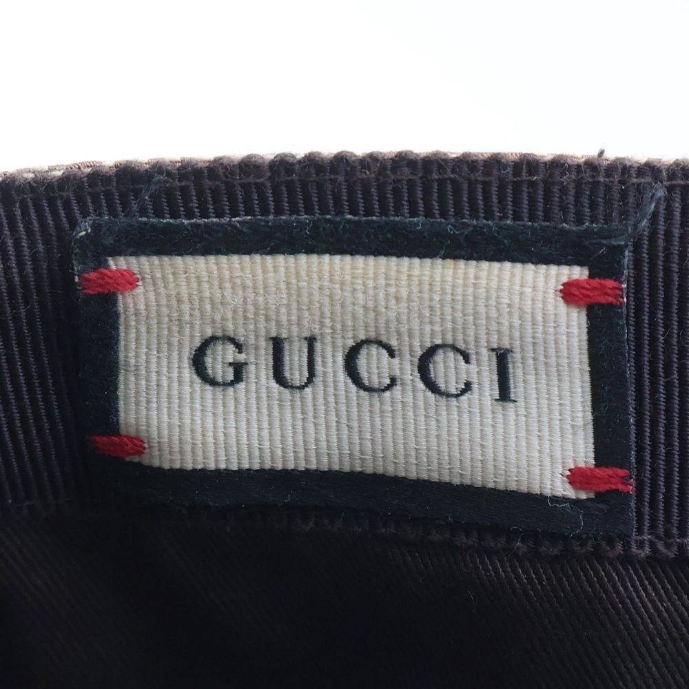 GUCCI (グッチ) GGキャンバス シェリーライン キャップ 帽子 ベージュ