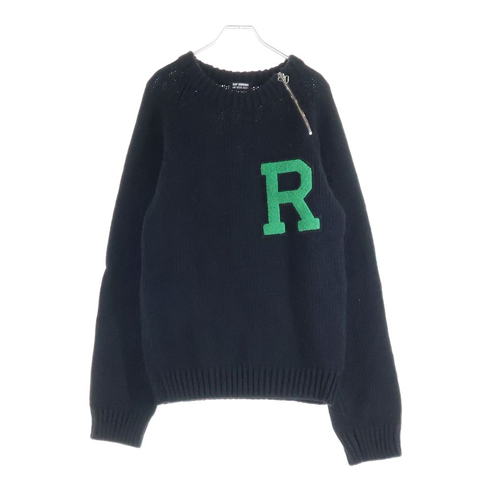 RAF SIMONS (ラフシモンズ) 21AW Rワッペンロゴ ジップデザイン クルー 