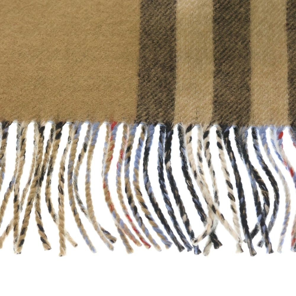 BURBERRY (バーバリー) ノバチェック カシミヤ ウール フリンジ