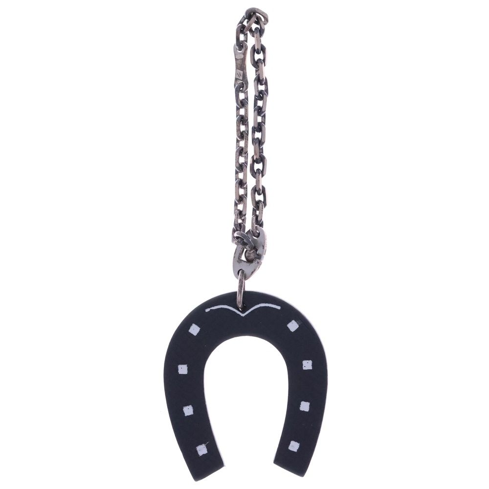 HERMES (エルメス) 馬蹄チャーム ブラウン レザー×メタル チャーム