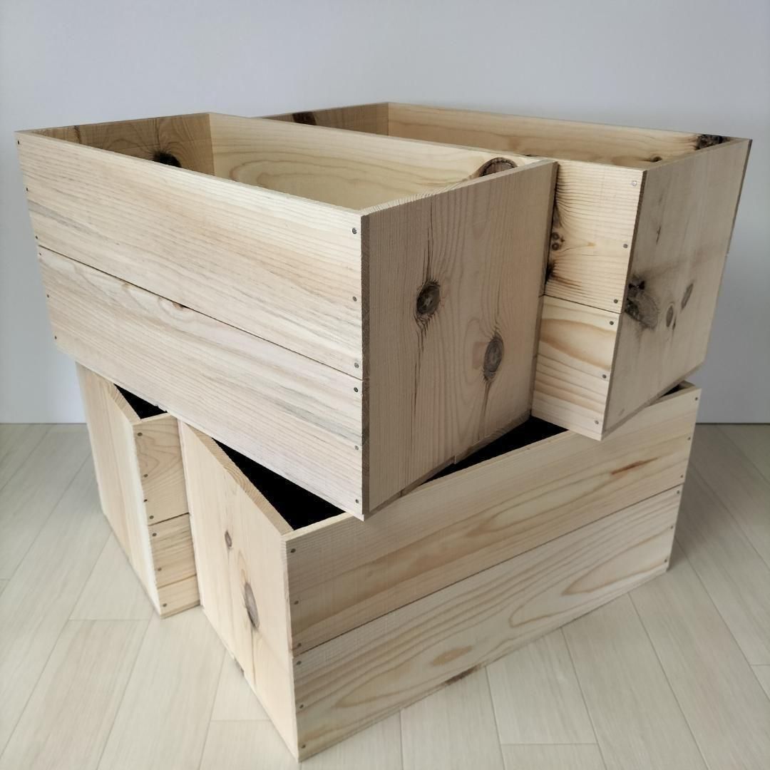 棚・ラック・シェルフ 《持ち手無しりんご箱》6箱セット☆収納 木箱