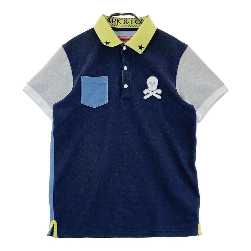 サイズ：L MARK&LONA マークアンドロナ 半袖ポロシャツ ネイビー系