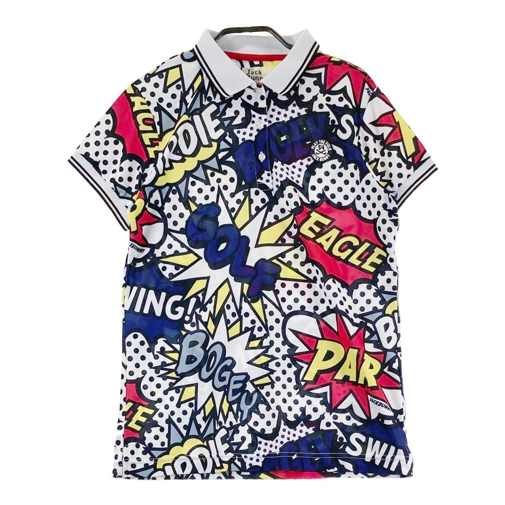 サイズ：2 JACK BUNNY ジャックバニー ; 半袖ポロシャツ コミック 総柄