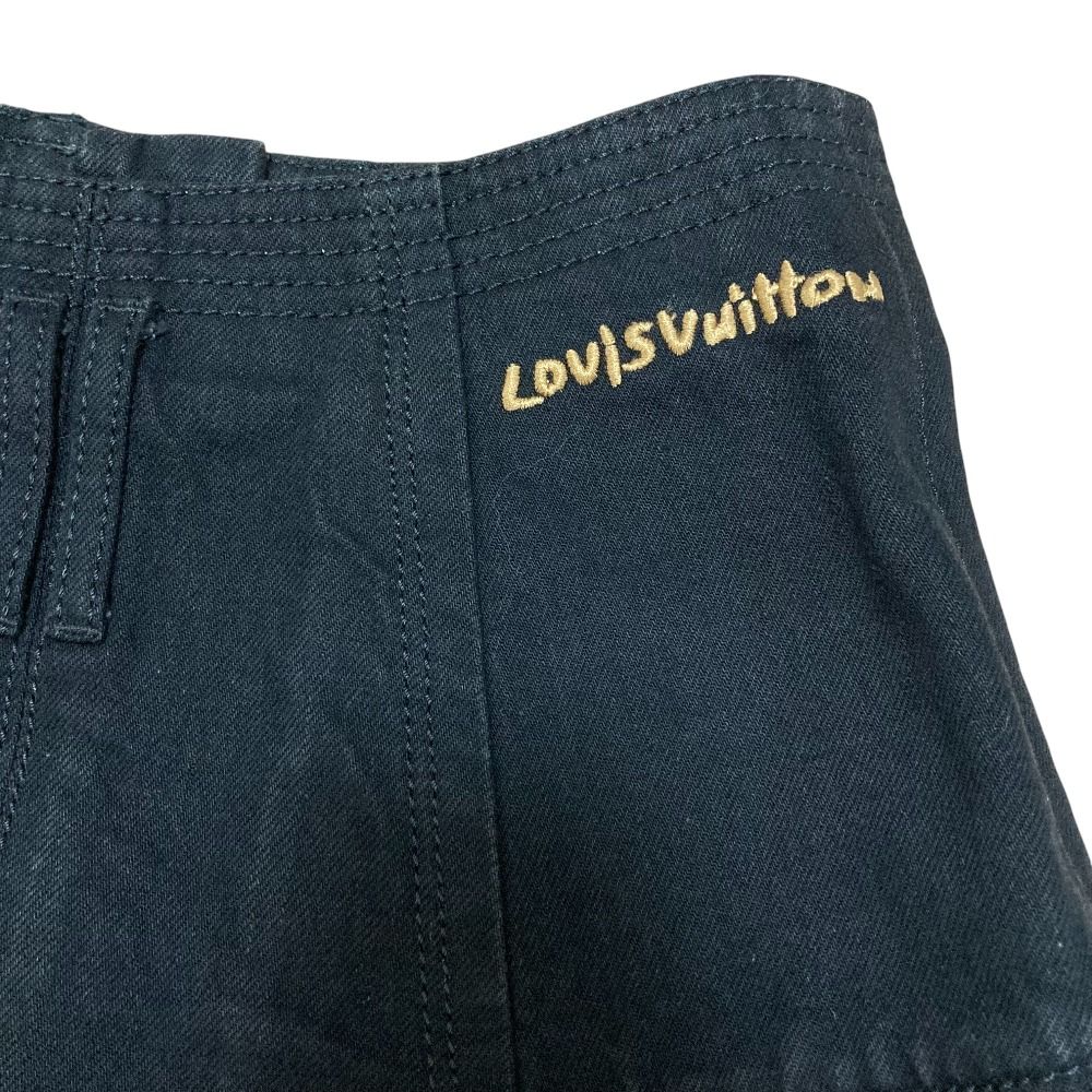 美品 LOUIS VUITTON ルイヴィトン デニム フリンジ フレアスカート