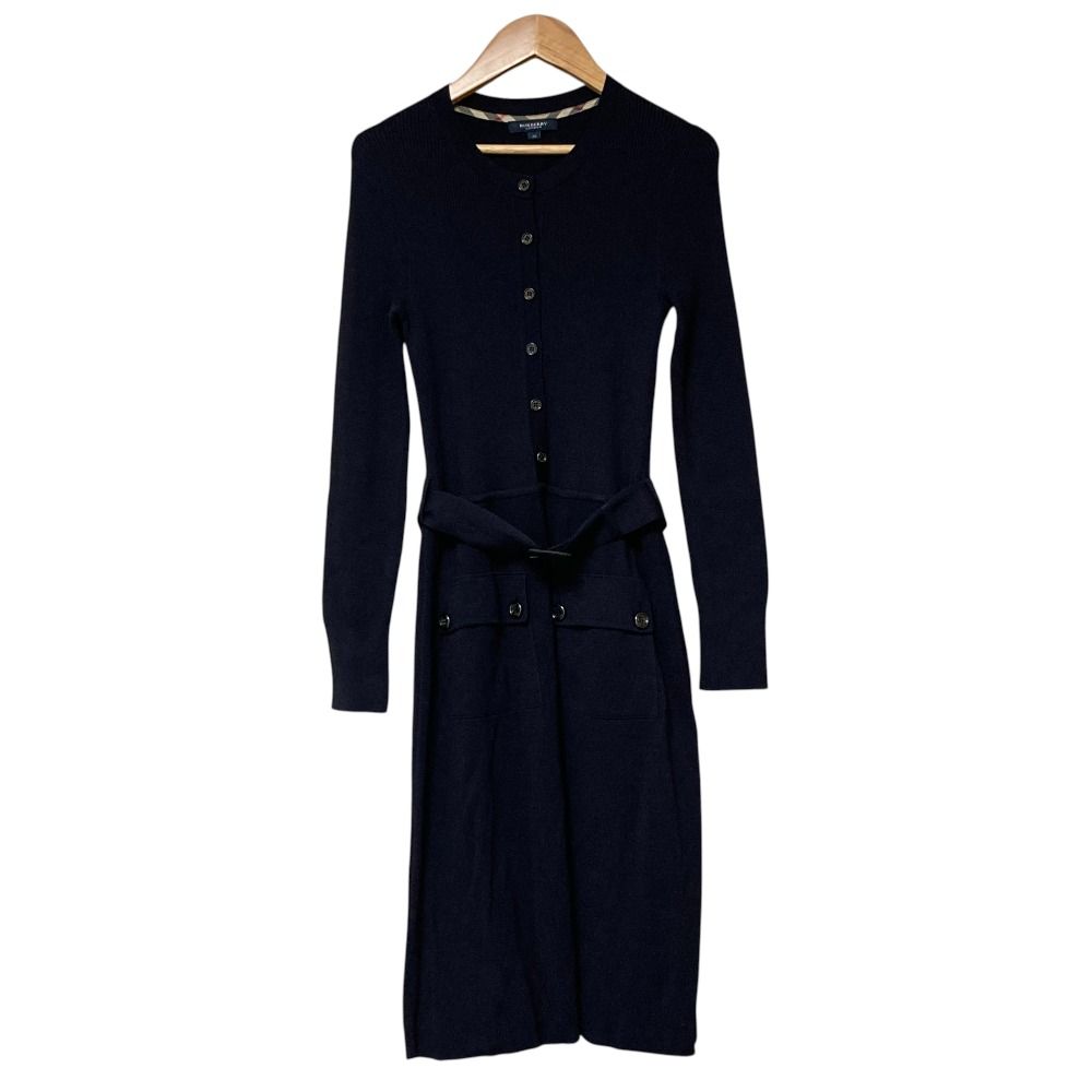 美品 BURBERRY LONDON バーバリーロンドン リブニット ワンピース