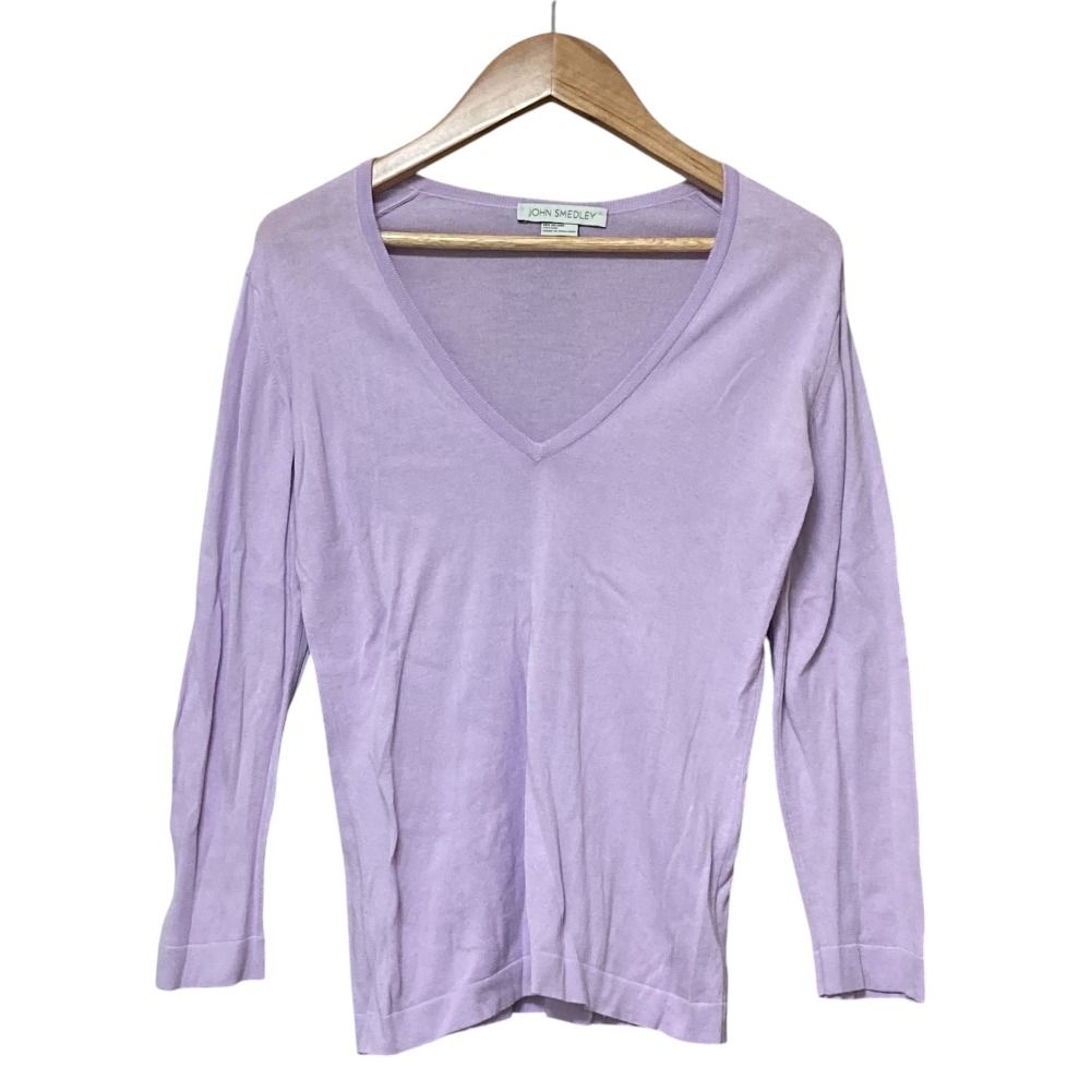 美品 JOHN SMEDLEY ジョンスメドレー Vネック コットンニットセーター 