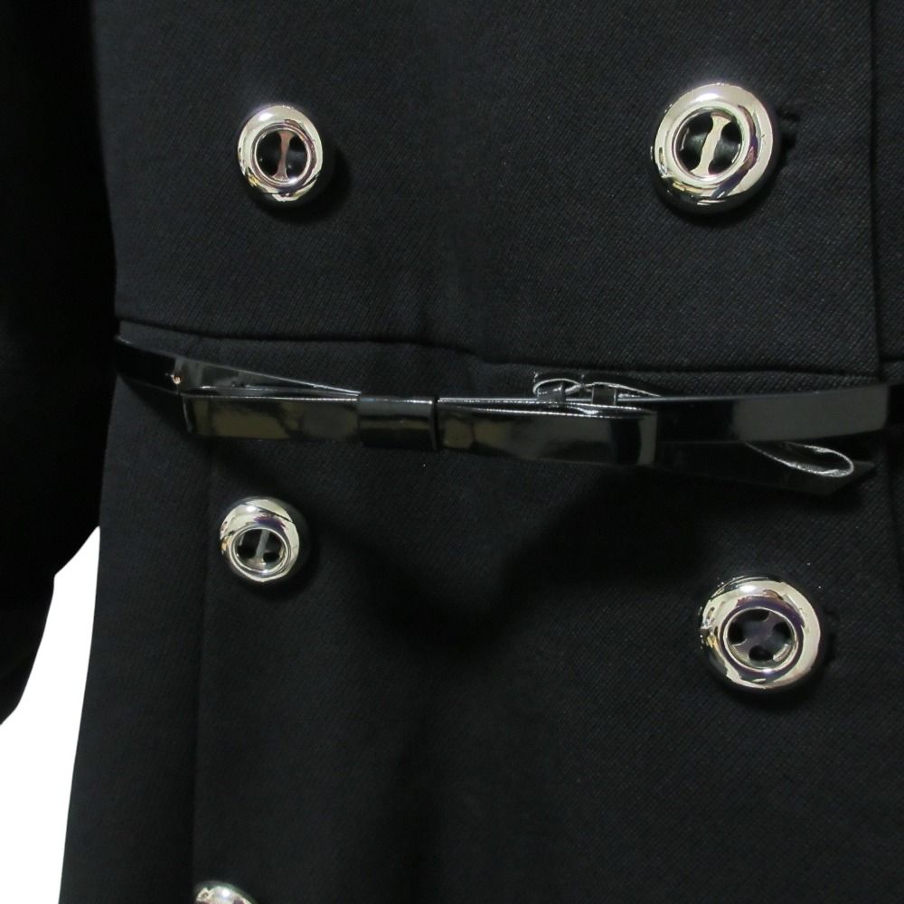 良品 PRADA プラダ ウール ダブルブレスト コート サイズ38S ブラック 