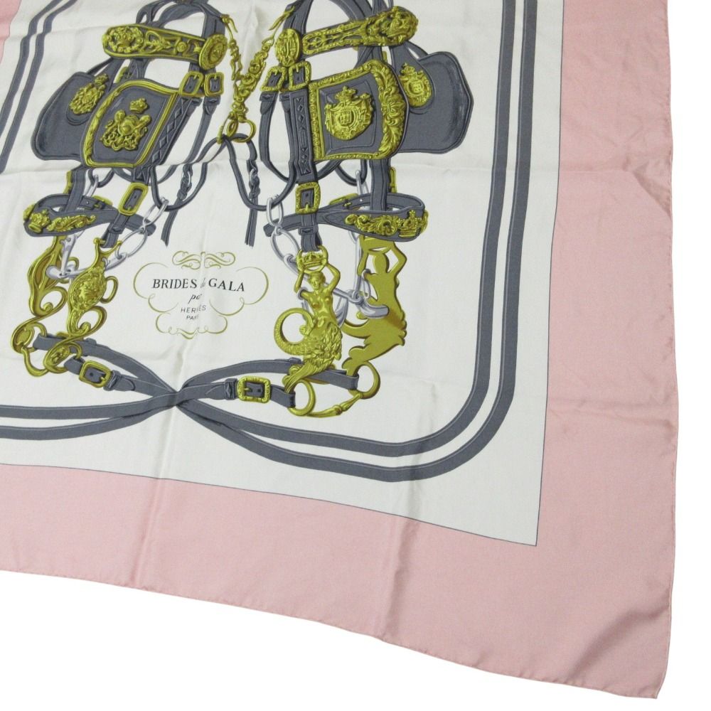 美品 Hermes エルメス カレ90 BRIDES de GALA シルク 大判 スカーフ