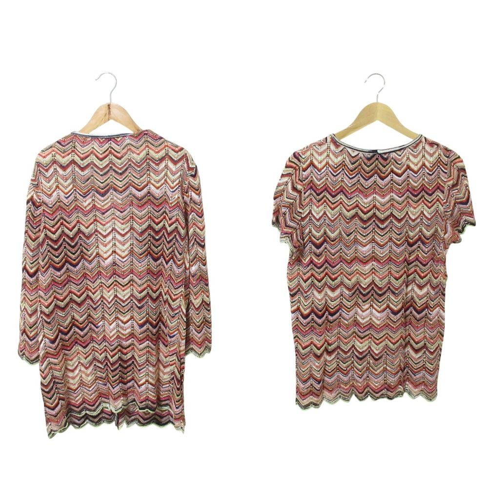 美品 MISSONI ミッソーニ シェブロン ロングニットカーディガン ニット