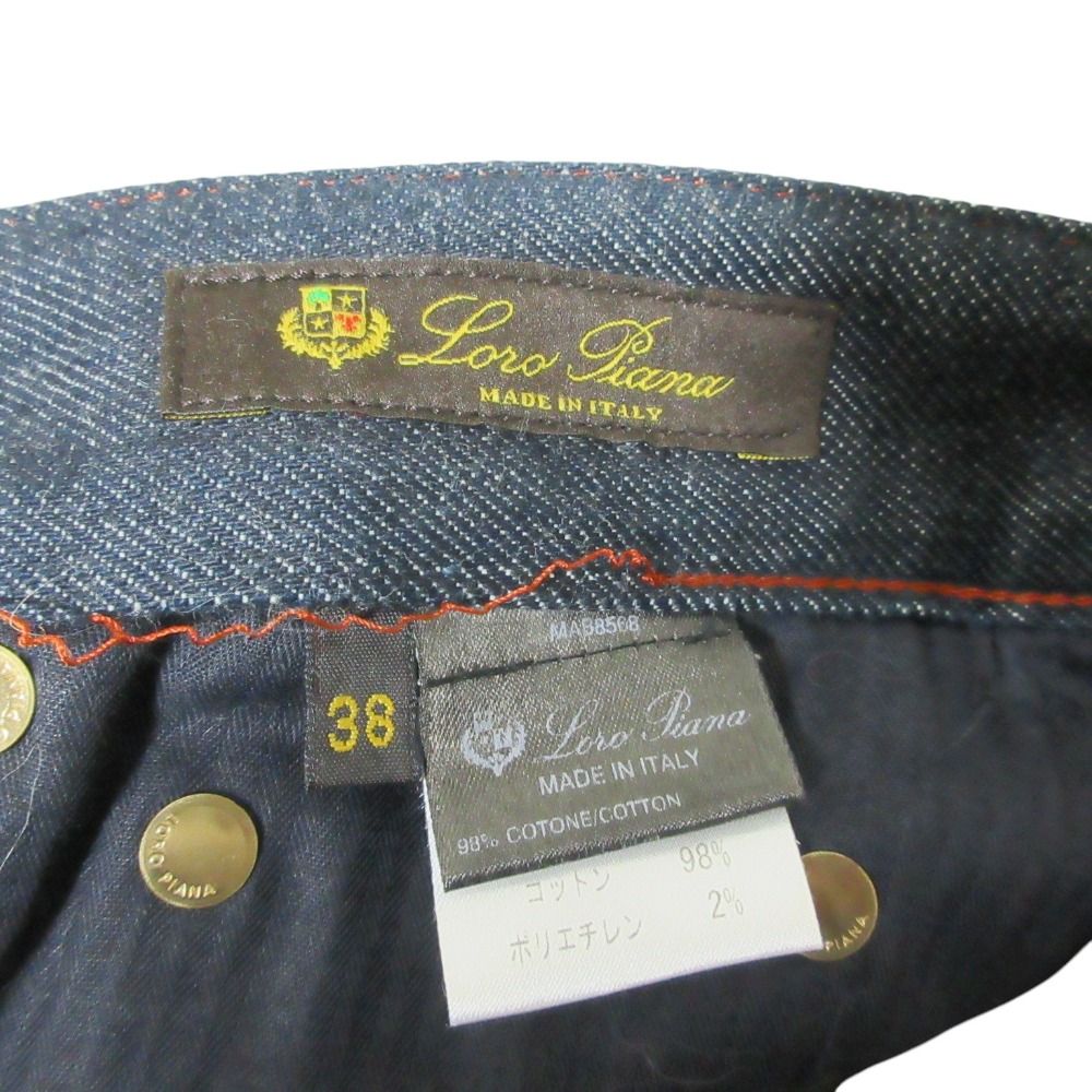 美品 Loro Piana ロロピアーナ レッドステッチ ストレッチ デニム