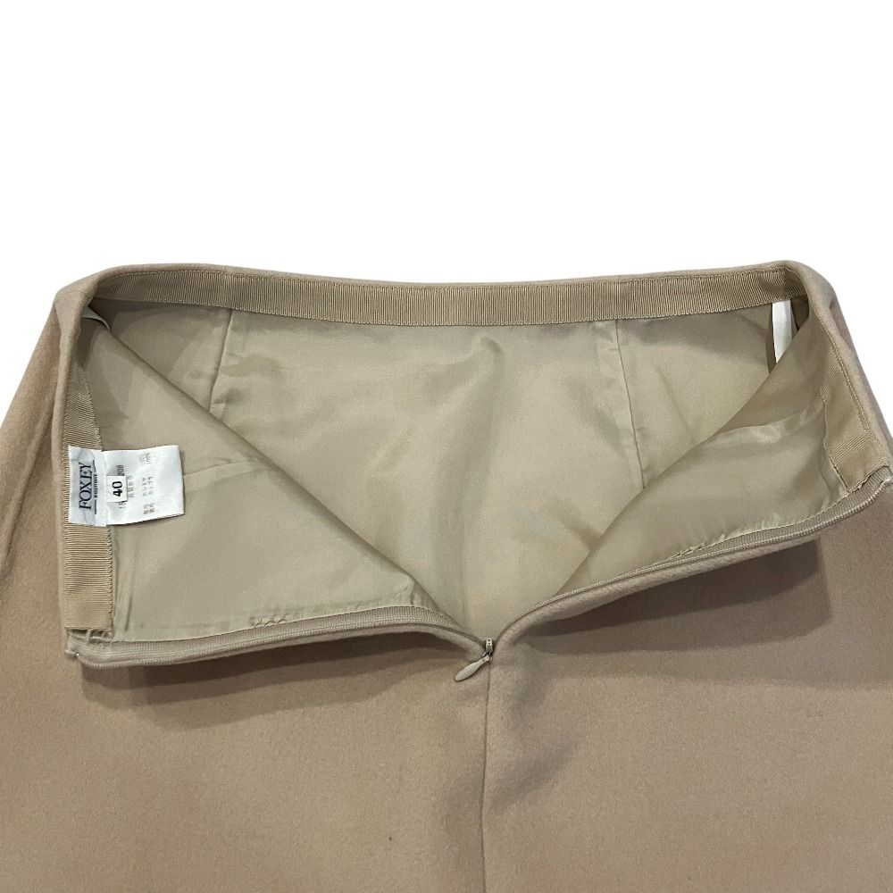 美品 FOXEY フォクシー カシミヤ100％ ひざ丈 セミタイト スカート 40