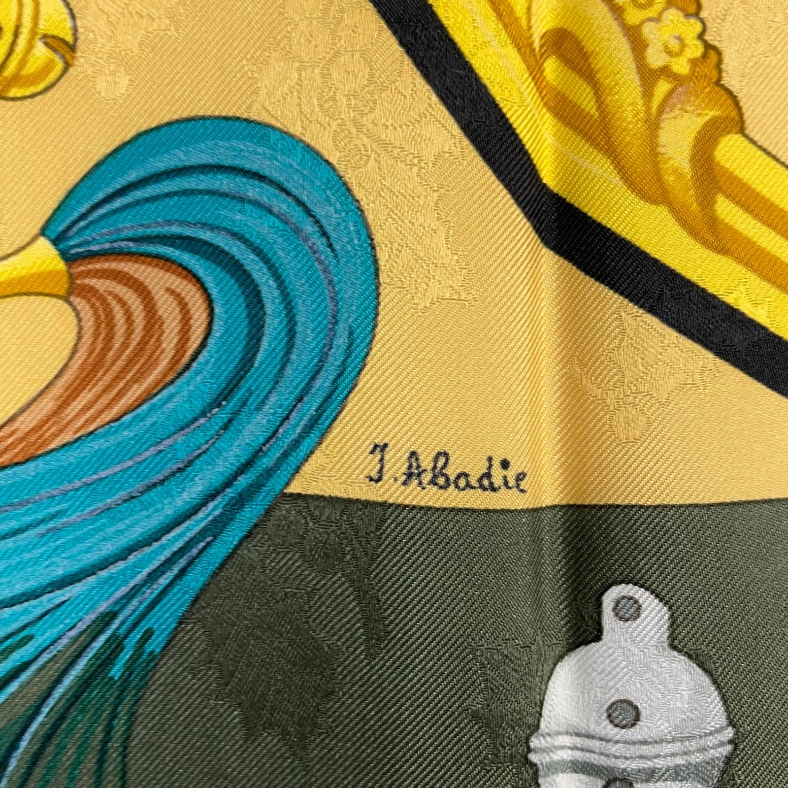 未使用品 HERMES エルメス スカーフ シルク カレ90 Plumes et Grelots