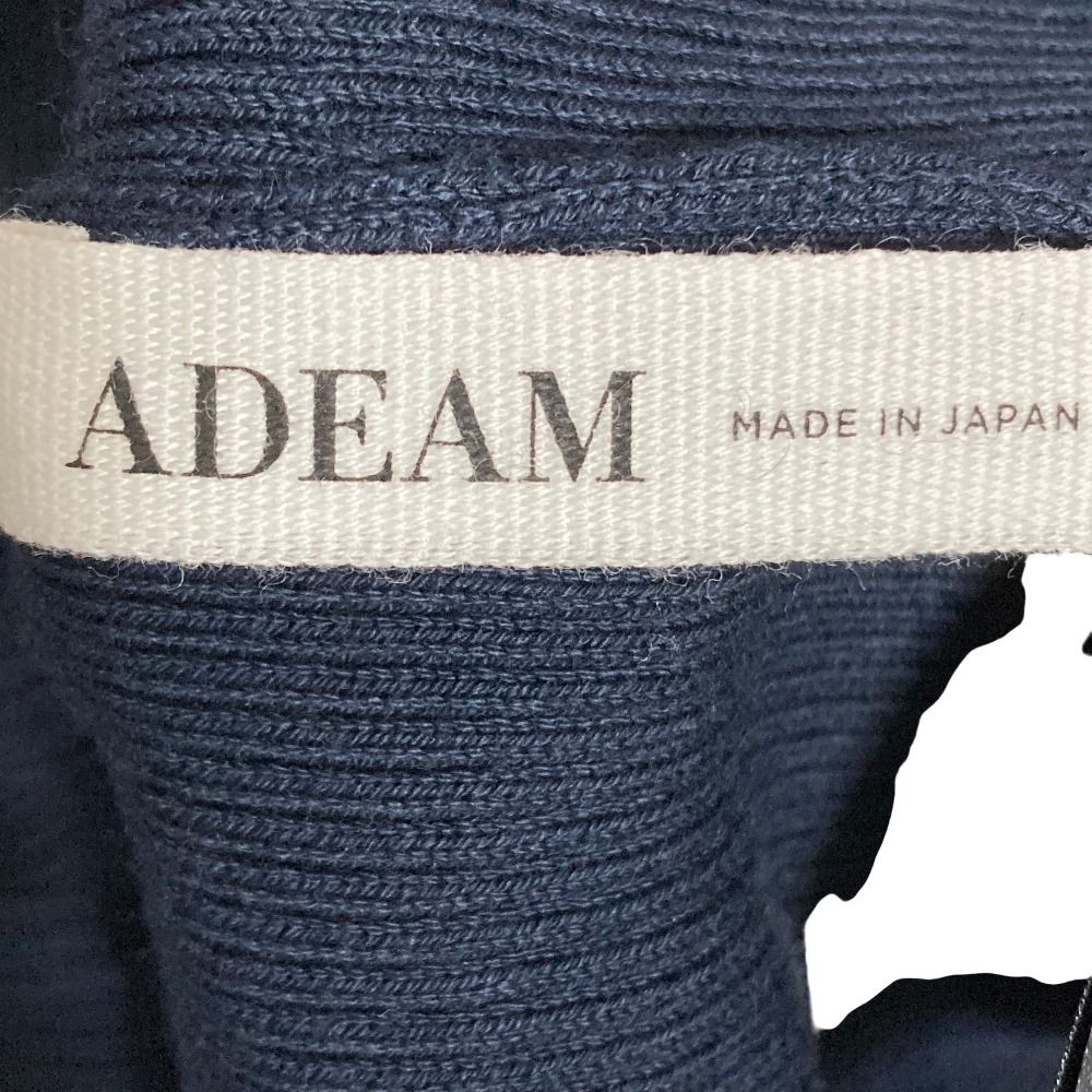 美品 ADEAM FOXEY アディアム フォクシー パールディティール オープンショルダー リブニット セーター 41027 サイズ0 ネイビー レディース 古着 中古 USED 美品 ADEAM FOXEY アディアム フォクシー パールディティール オープン