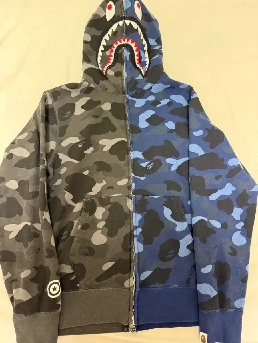 アベイシングエイプ セパレート フーディー ジップアップ ブラック ネイビー L