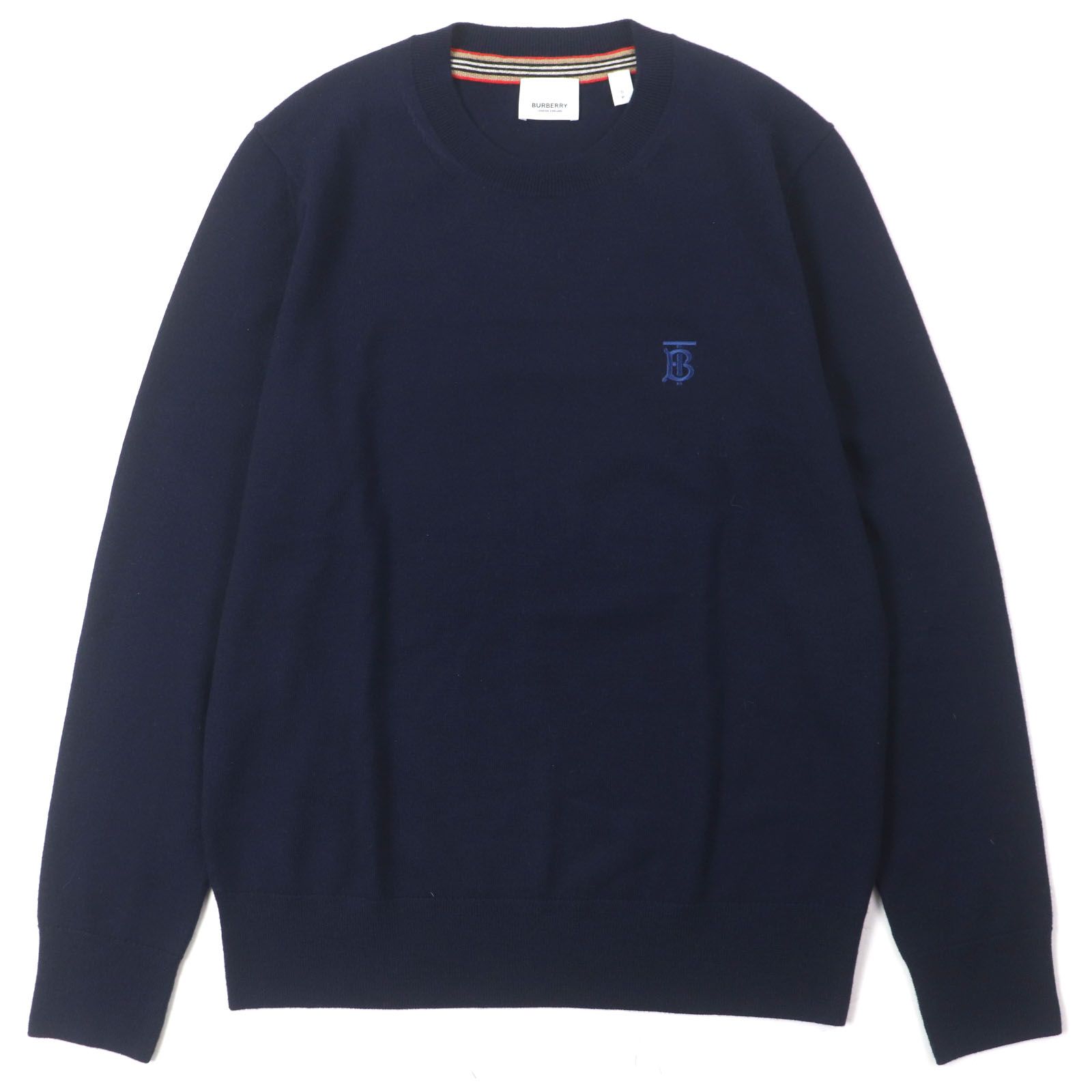 美品▽BURBERRY バーバリー 8018668 Monogram Motif Sweater ウール100 
