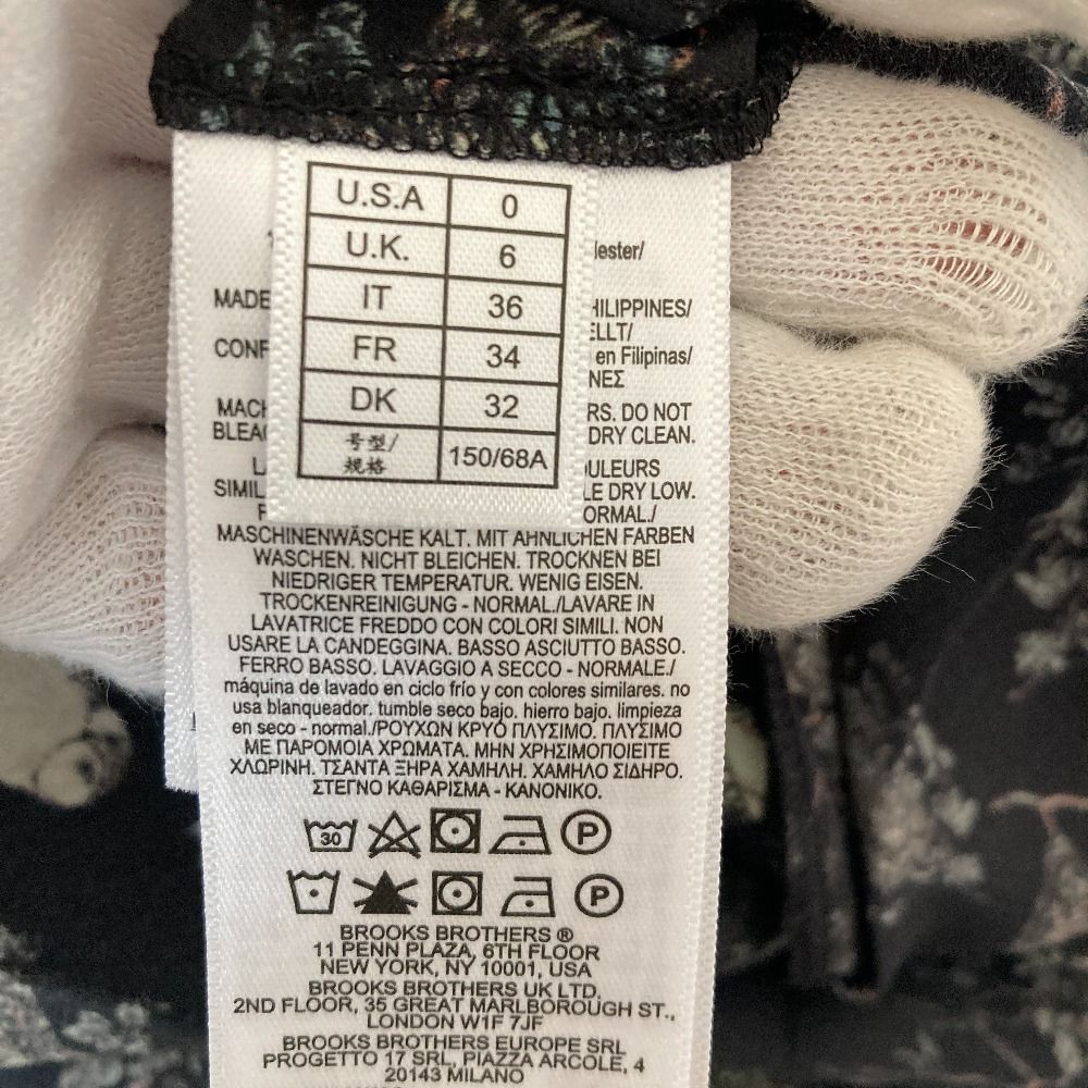 美品 BROOKS BROTHERS ブルックスブラザーズ フクロウ総柄 フリル