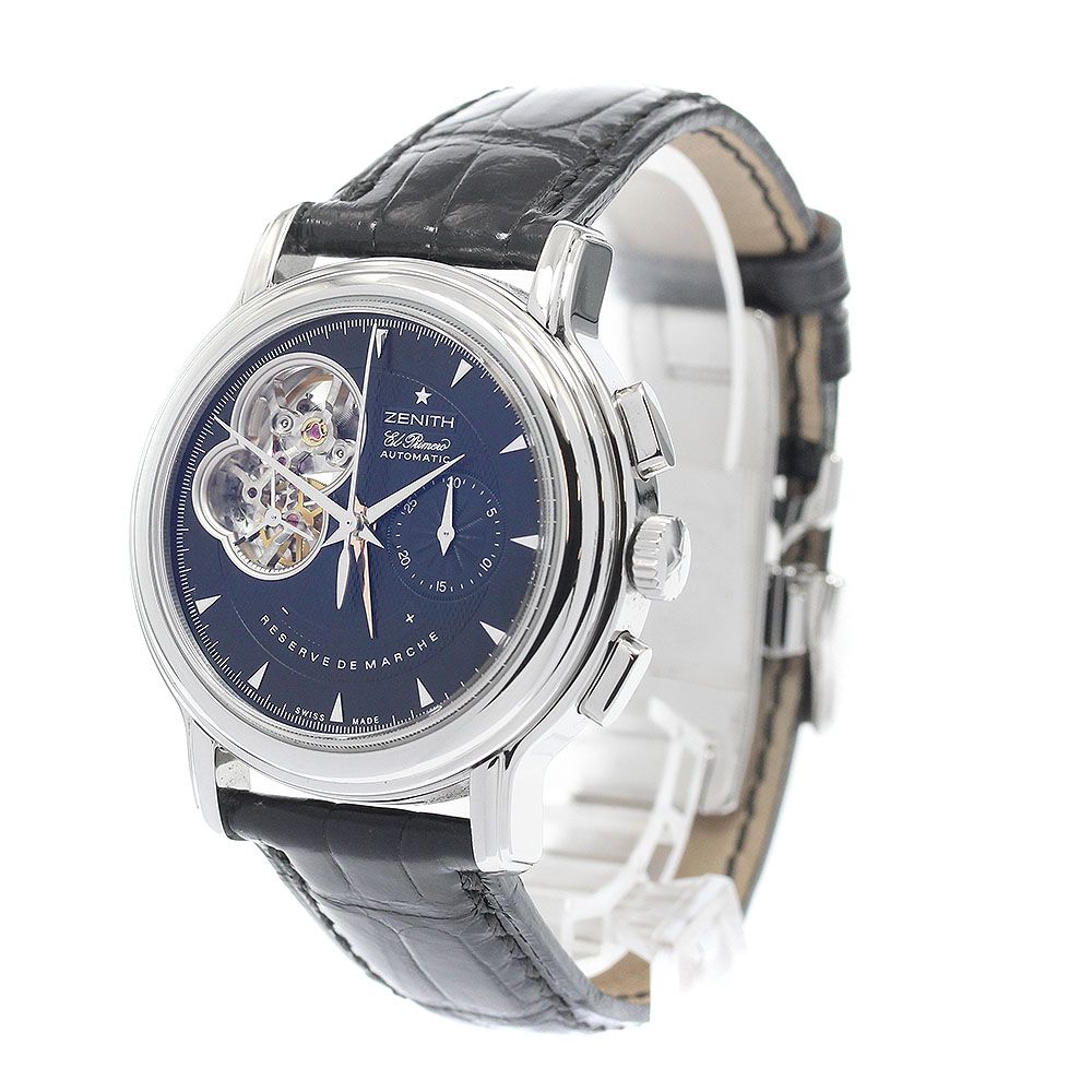  ゼニス ZENITH 03.0240.4021 クロノマスター Tオープン クロノグラフ パワーリザーブ 自動巻き メンズ 箱 保証書付き_944915 動きやすい 自動巻き時計 腕時計(アナログ)