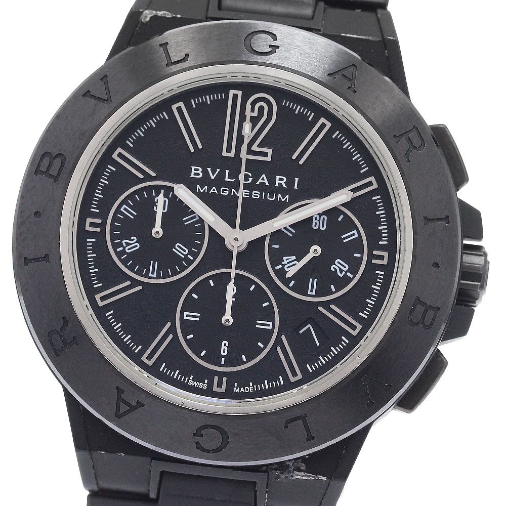 ブルガリ BVLGARI DG42SMCCH ディアゴノ マグネシウム デイト クロノグラフ 自動巻き メンズ 保証書付き_944877