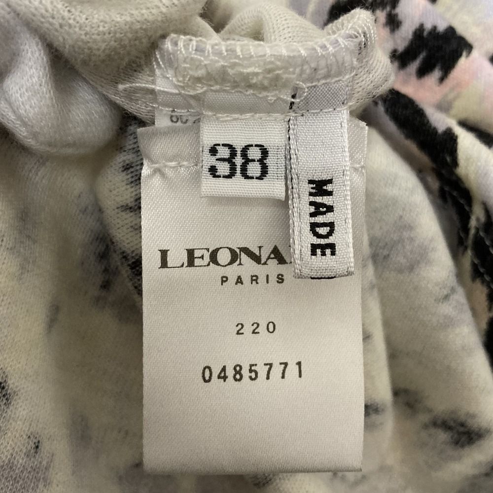 美品 LEONARD PARIS レオナールパリ レオパード ウール ニット カットソー サイズ38 ベージュ ブラック レディース 古着 中古 USED 美品 LEONARD PARIS レオナールパリ レオパード ウール ニット