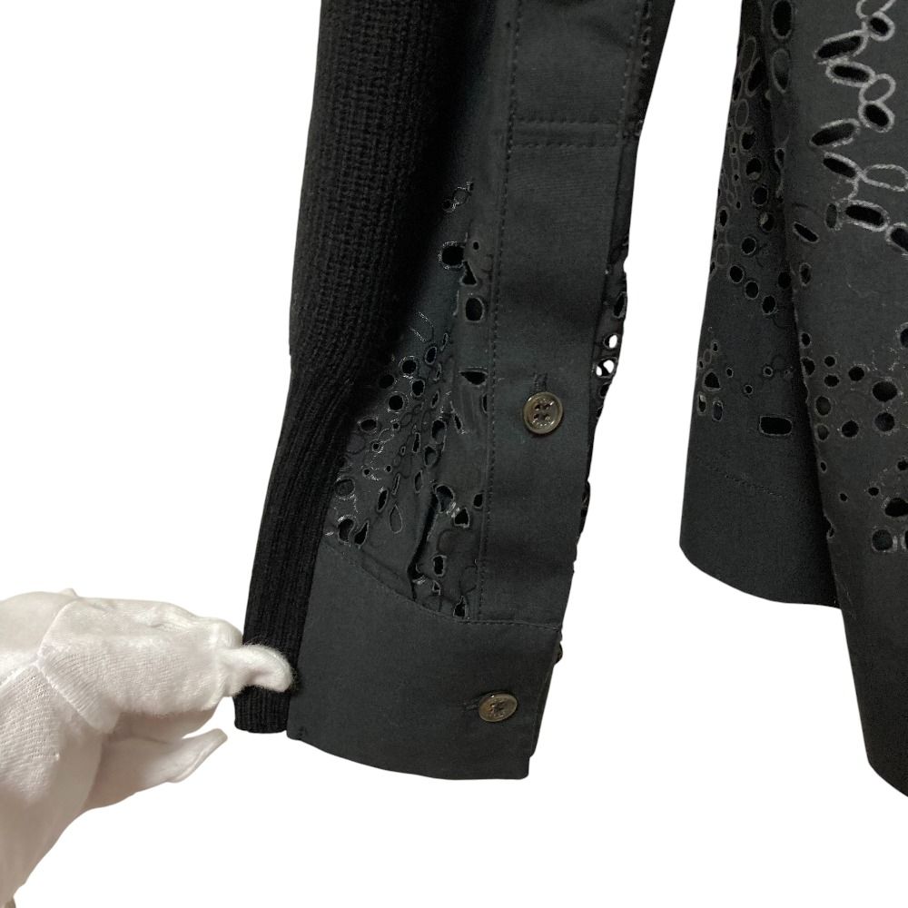美品 sacai サカイ シャツドッキング ニット カーディガン 21-05699