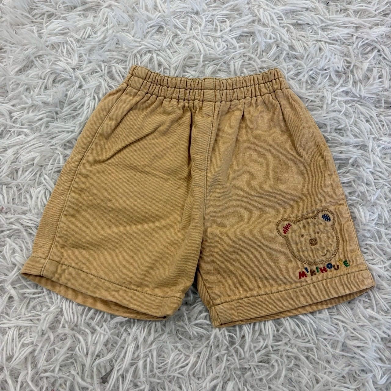 MIKI HOUSE ミキハウス キッズ ハーフパンツ 100cm くま 刺繡ロゴ 