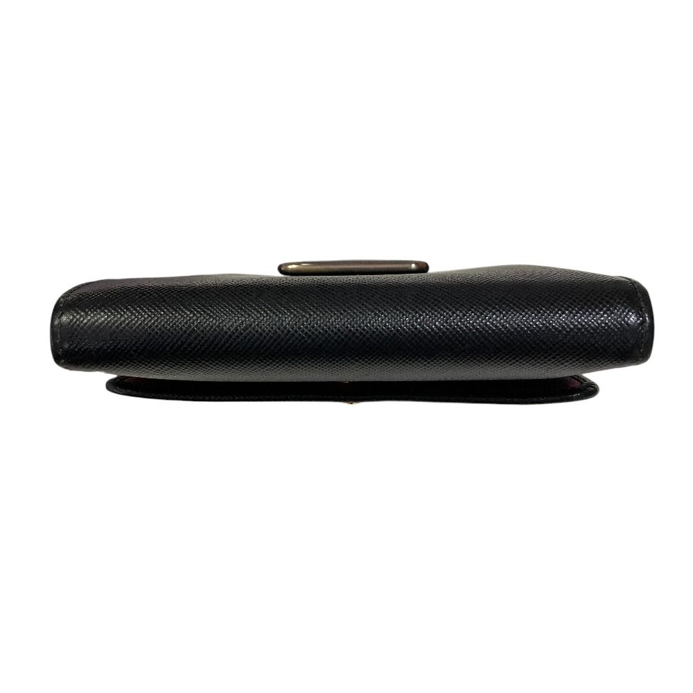 良品 PRADA プラダ サフィアーノレザー 二つ折り財布 1MH523 ブラック