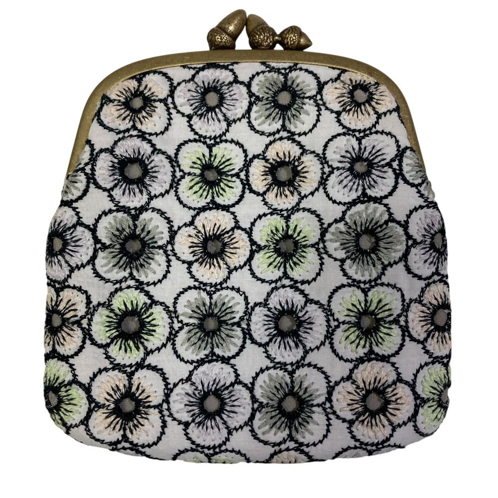 美品 mina perhonen ミナペルホネン piha カドルパース がま口 財布