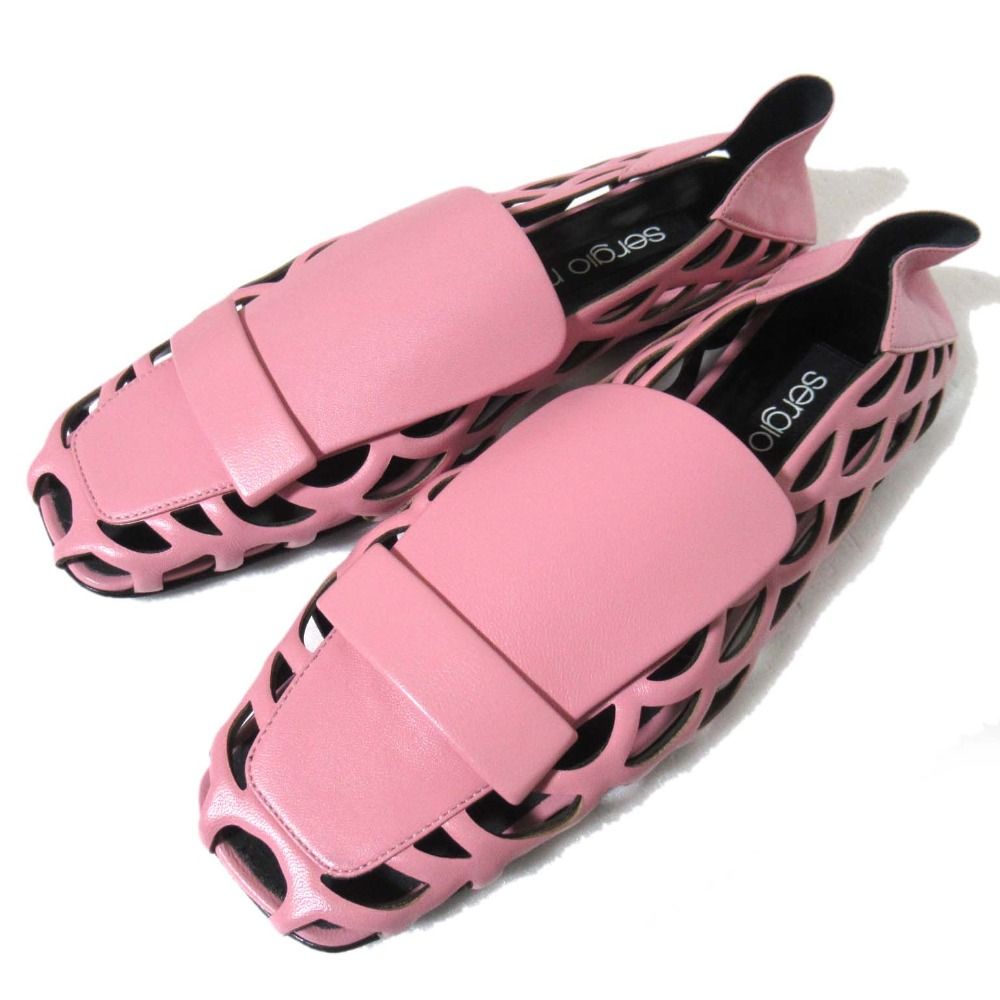 新品同様 Sergio Rossi セルジオロッシ SR1 カットワーク レザー