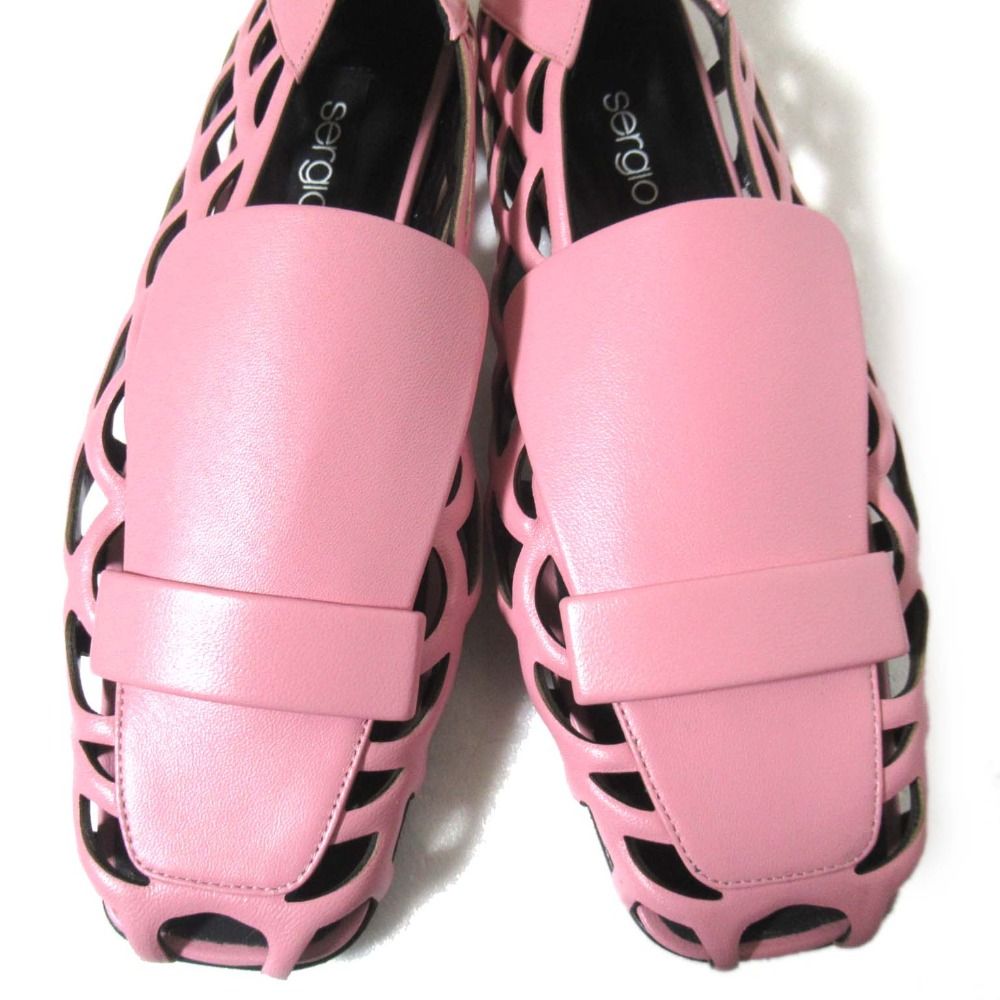 新品同様 Sergio Rossi セルジオロッシ SR1 カットワーク レザー