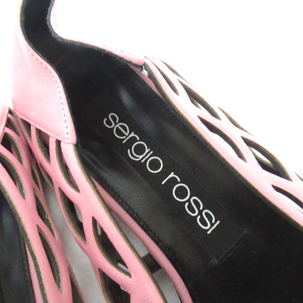 新品同様 Sergio Rossi セルジオロッシ SR1 カットワーク レザー