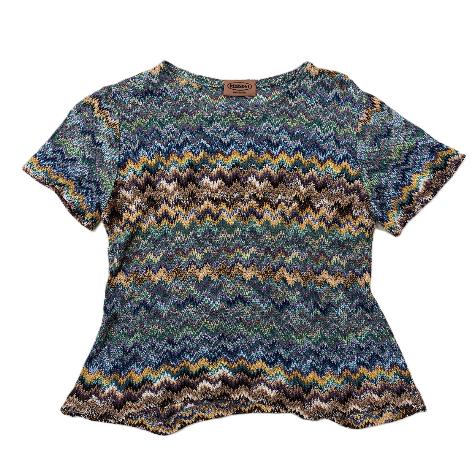MISSONI ミッソーニ 半袖ニット セーター マルチカラー 総柄 - Mercari