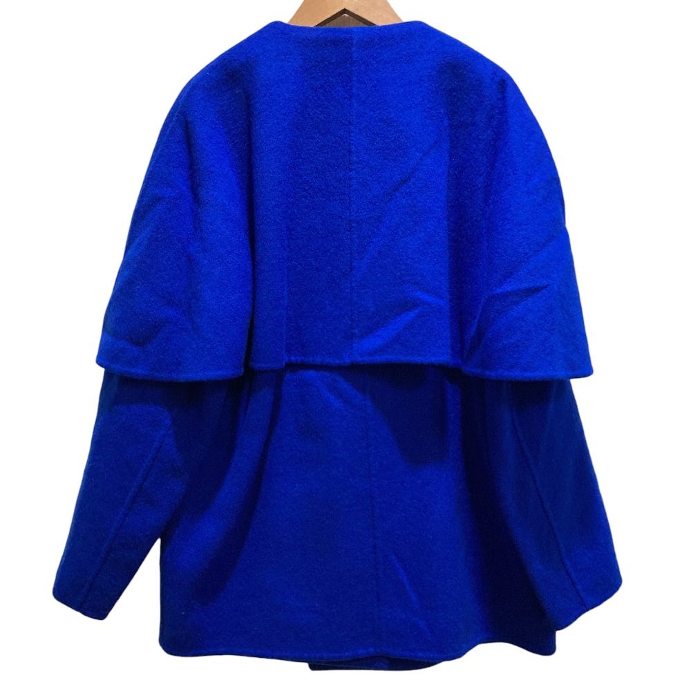 良品 ENFOLD エンフォルド ライトビーバー ケープコート SIZE38 ブルー