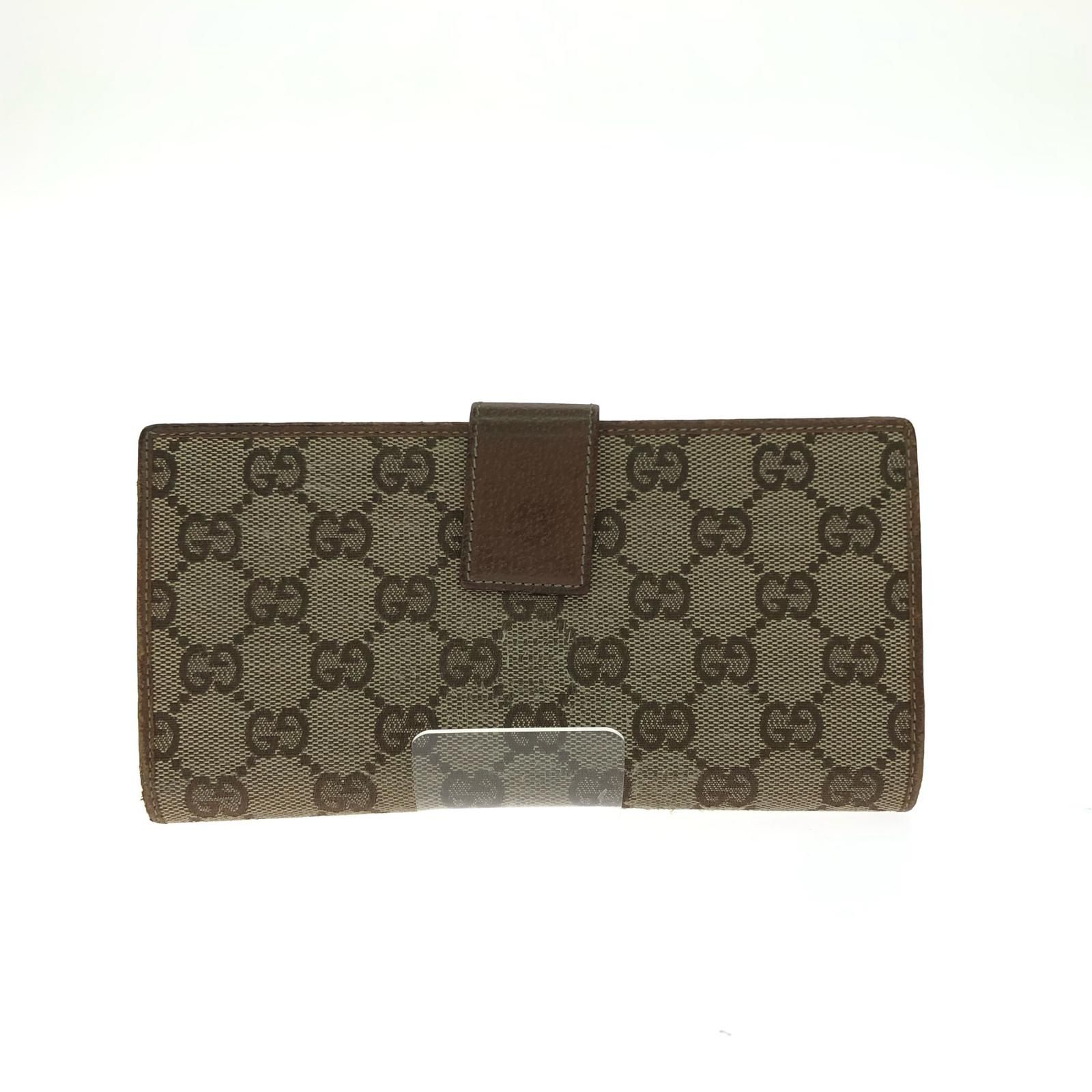 ▽▽GUCCI グッチ レディース 二つ折り長財布 GGキャンバス Wホック 