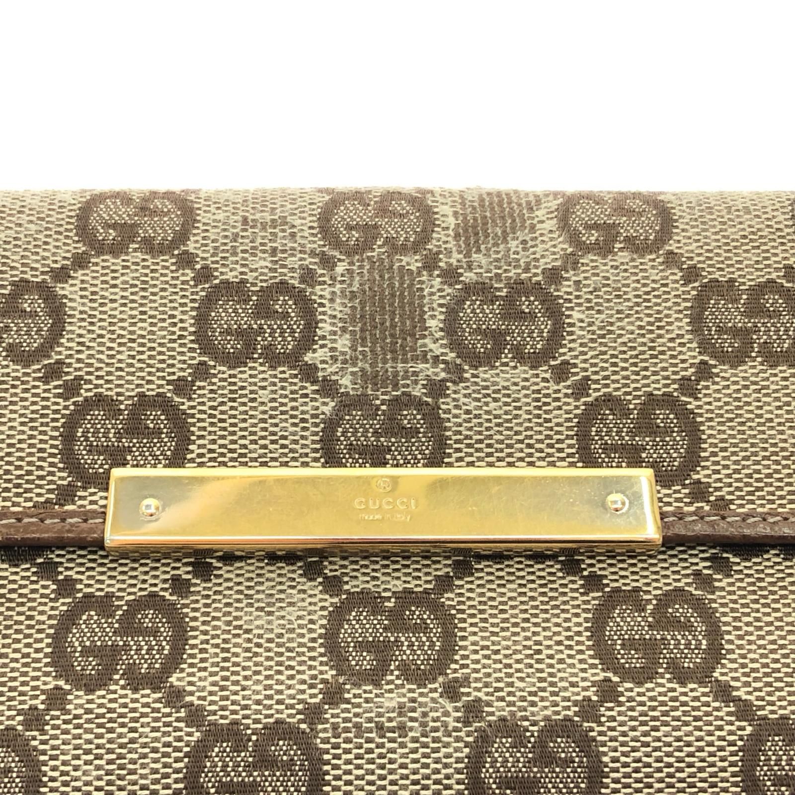 ▽▽GUCCI グッチ レディース 二つ折り長財布 GGキャンバス Wホック 