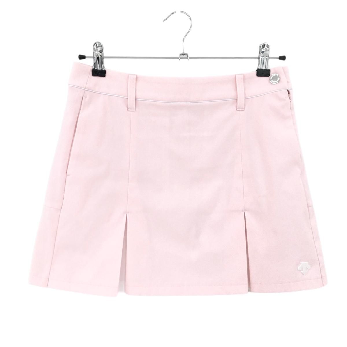 DESCENTE - 美品デサントゴルフ スカート 白×ピンク 裾プリーツ
