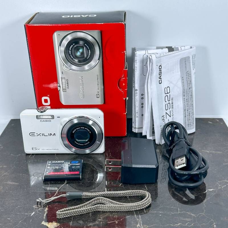 美品】CASIO EXILIM EX-ZS26 ホワイト コンパクトデジタルカメラ 1610