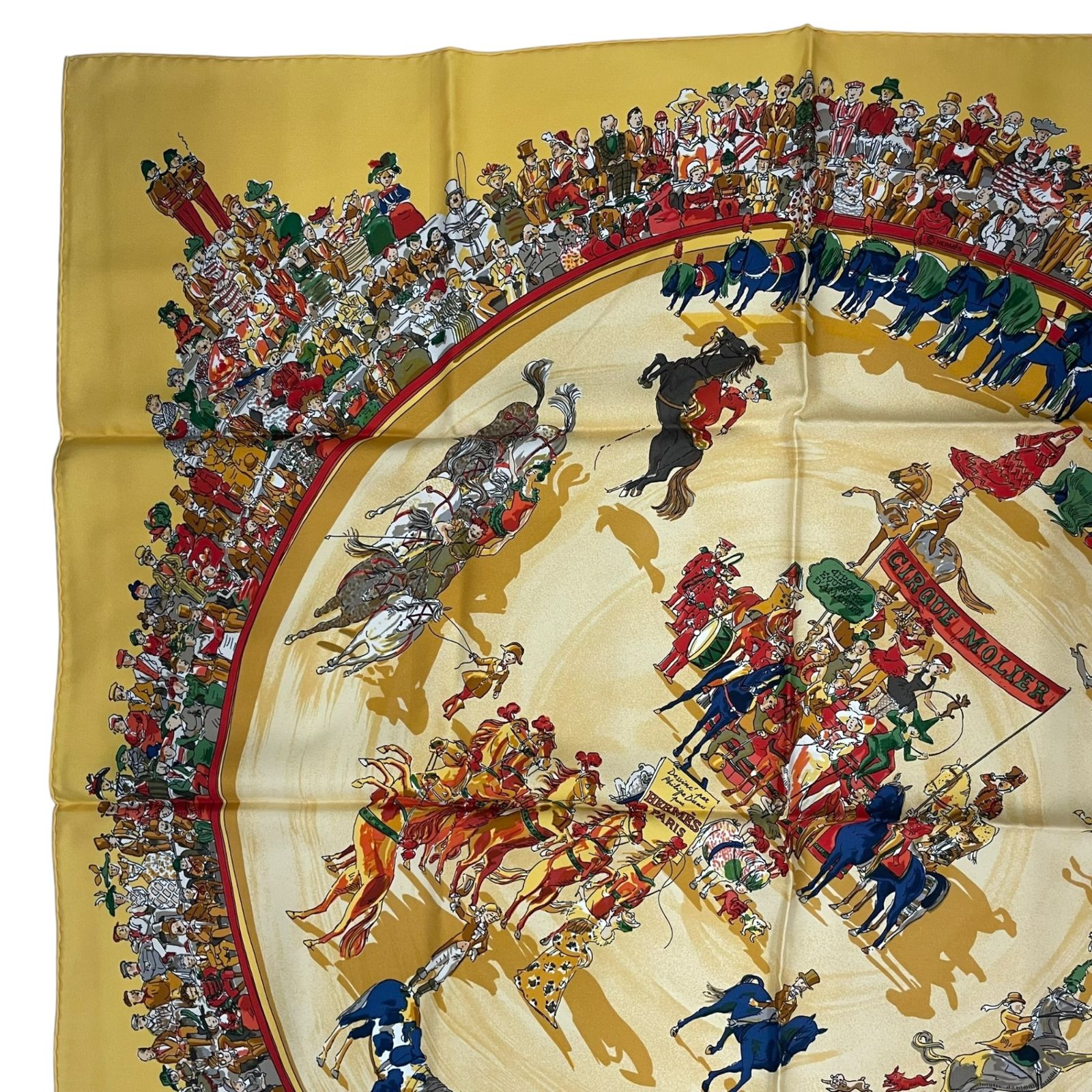 美品 HERMES エルメス スカーフ シルク カレ90 CIRQUE MOLIER モリエ