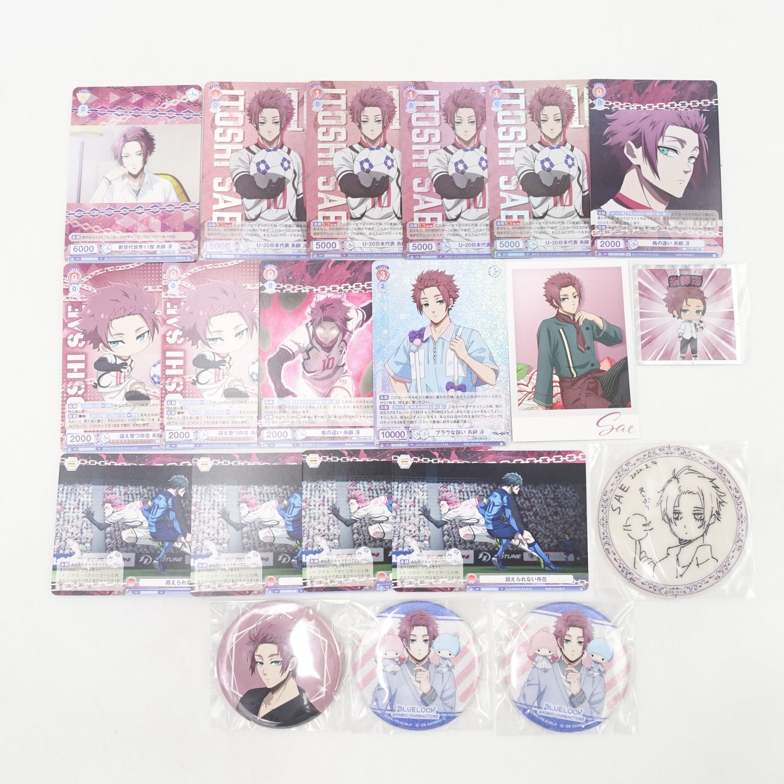 ブルーロック 糸師冴 サンリオ frame 缶バッジ 甘い誘惑 チェキ風