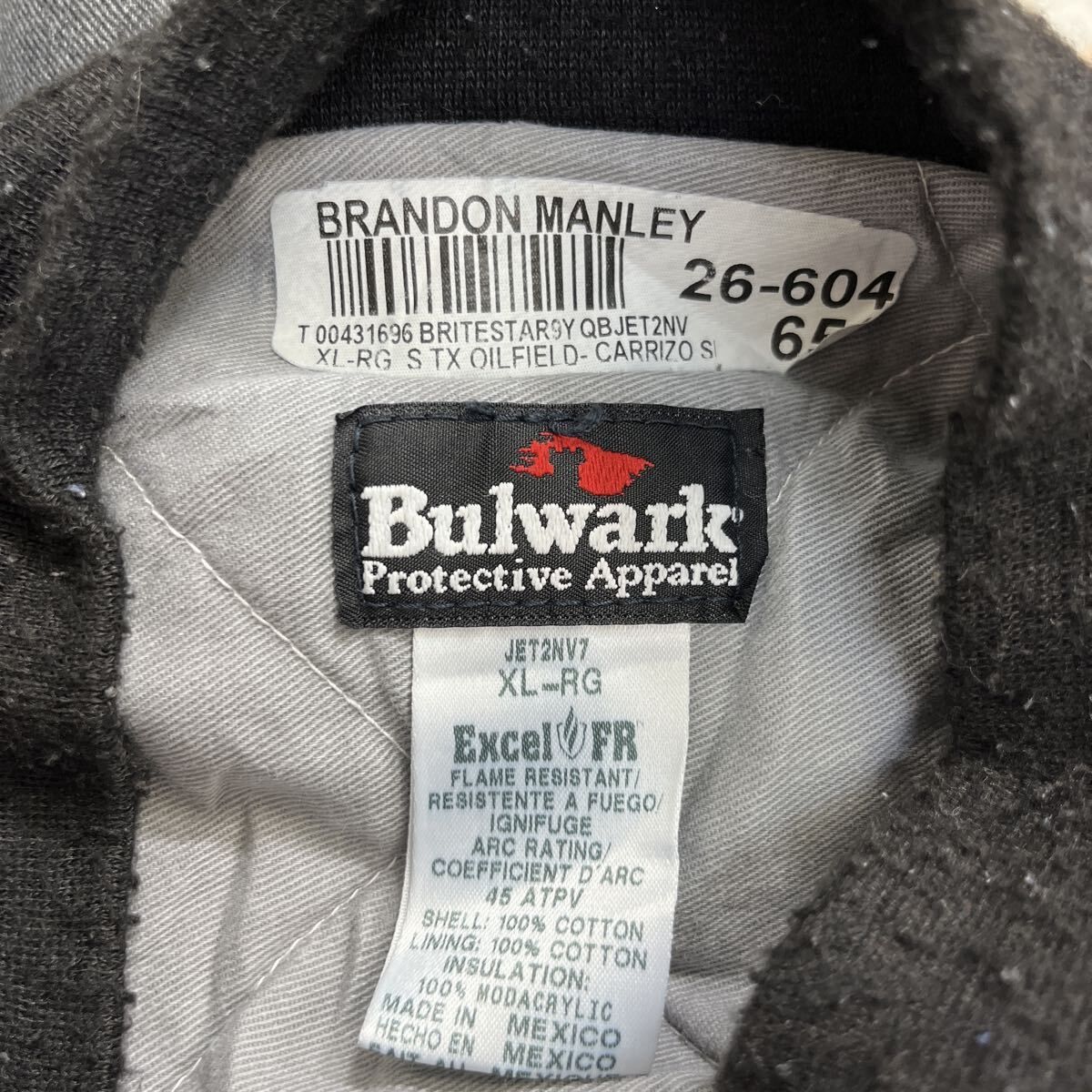 メキシコ製 Bulwark ワークジャケット XL ネイビー ジップアップ 