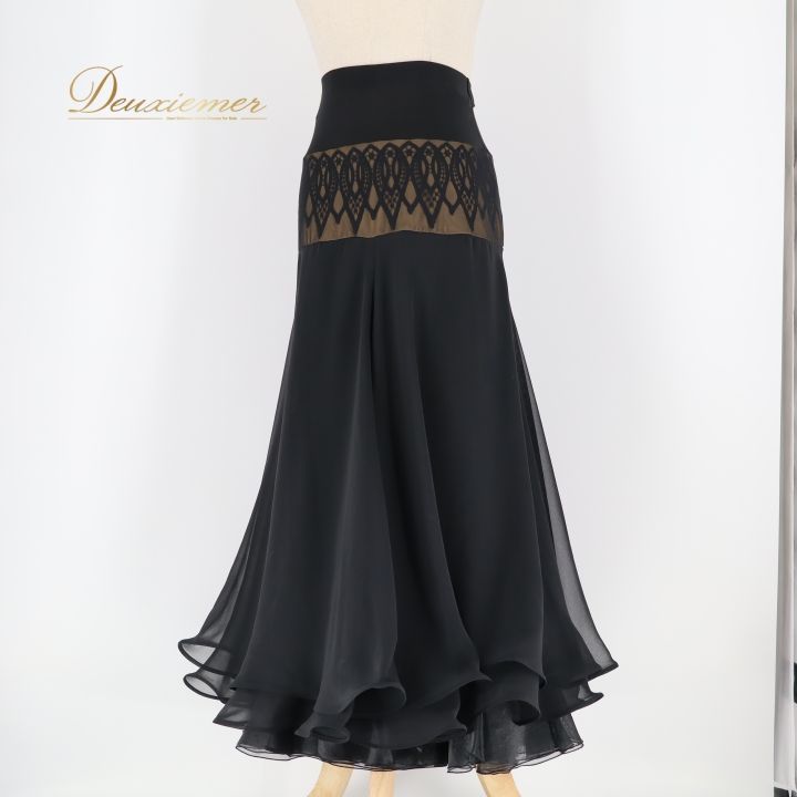 社交ダンス 衣装 スカート ブラック系 チャコット ダンススポーツ