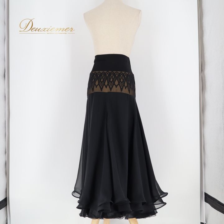 社交ダンス 衣装 スカート ブラック系 チャコット ダンススポーツ