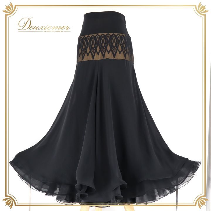 社交ダンス 衣装 スカート ブラック系 チャコット ダンススポーツ