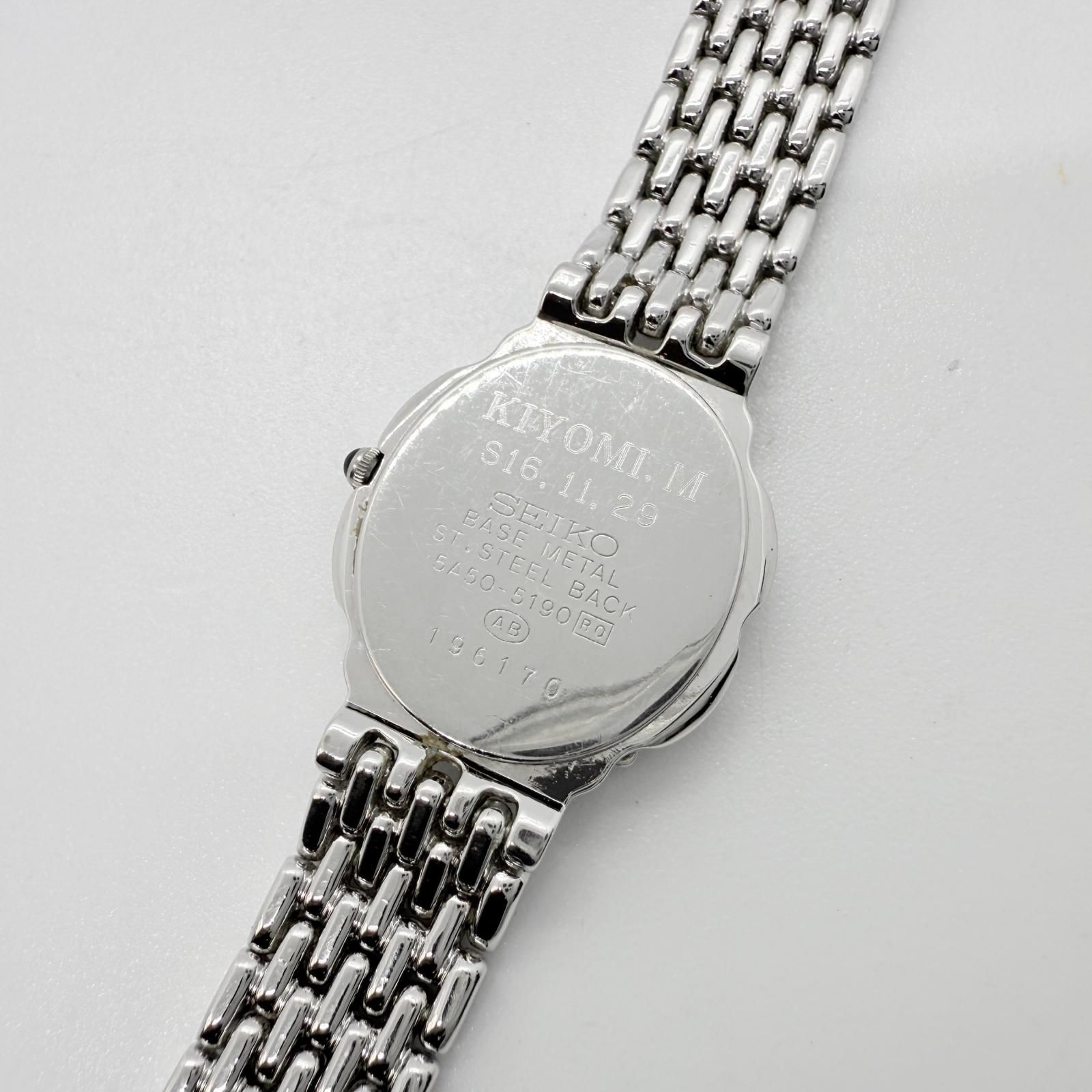 SEIKO セイコー エクセリーヌ 5A50-5190 QZ レディース ダイヤベゼル