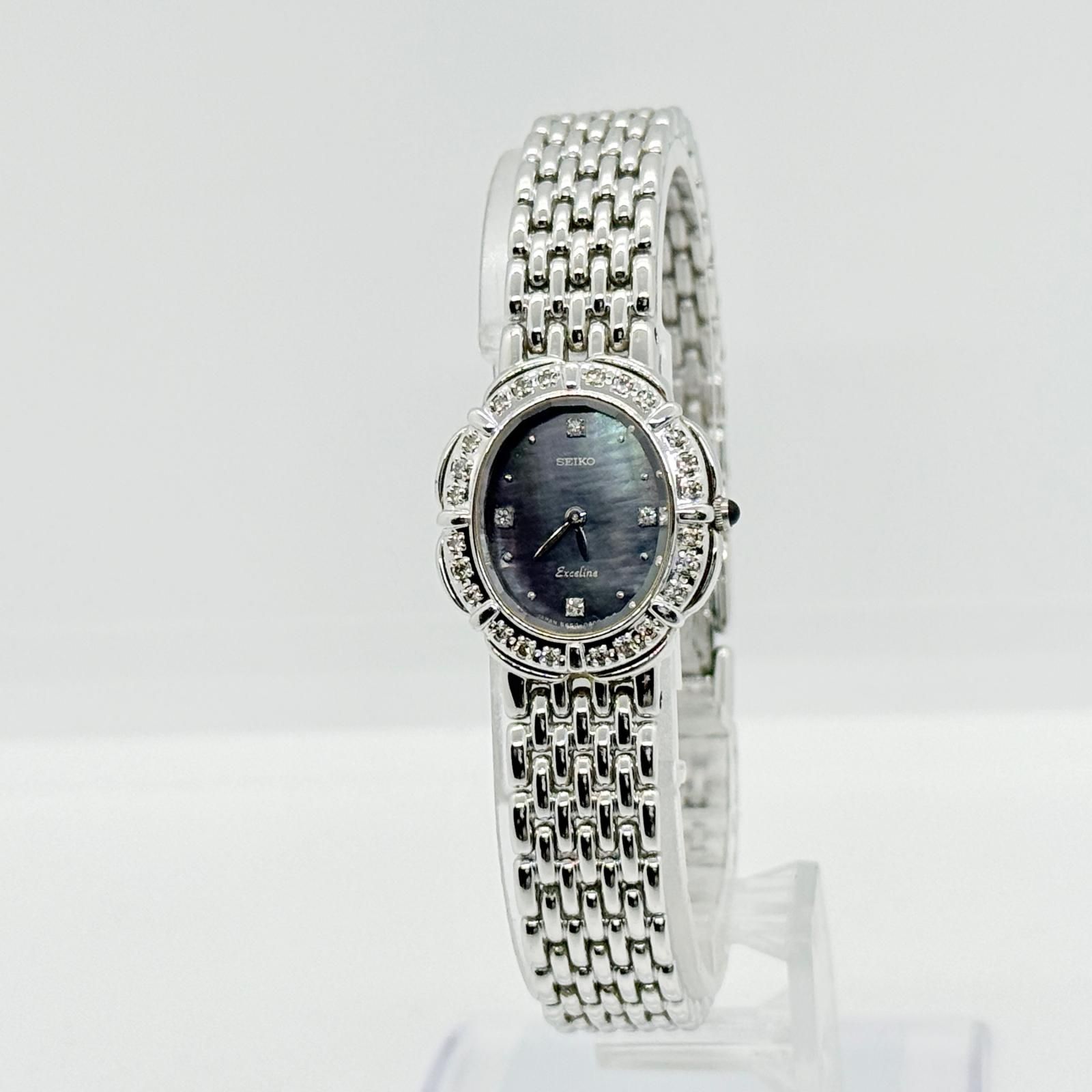 SEIKO セイコー エクセリーヌ 5A50-5190 QZ レディース ダイヤベゼル